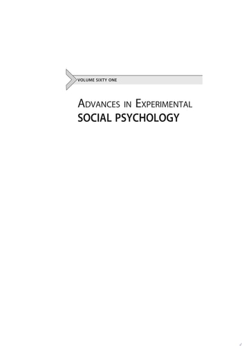 Advances in Experimental Social Psychology