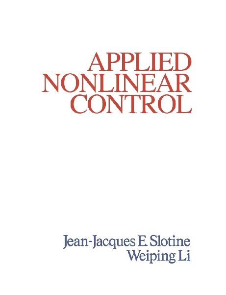 Applied Nonlinear Control