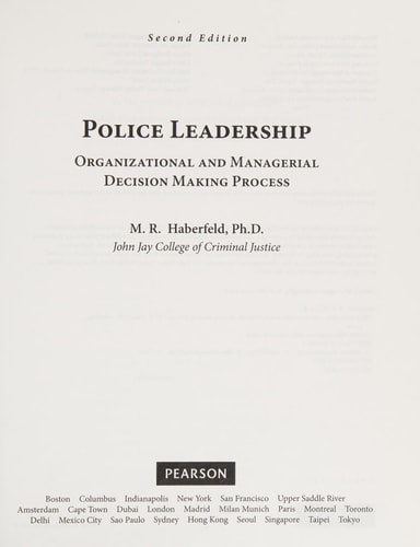 Police Leadership Organizational and Managerial Decision Making Process