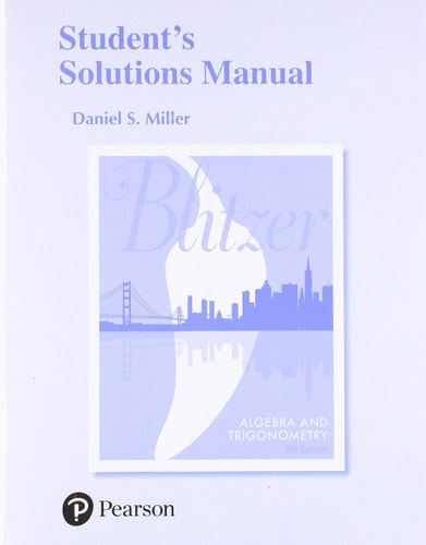 Student Solutions Manual for Algebra and Trigonometry