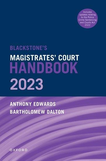 Blackstones Magistrates Court Handbook 2023