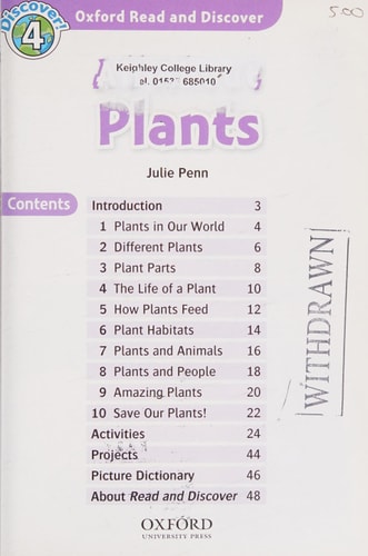 Oxford Read and Discover: Level 4: All About Plants