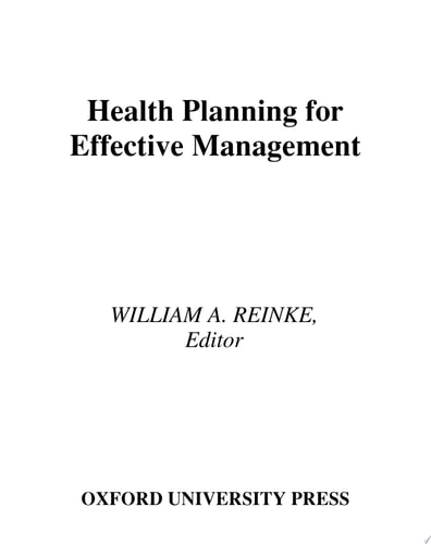 Health Planning for Effective Management