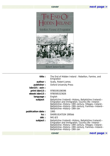 The End of Hidden Ireland: Rebellion, Famine, and Emigration