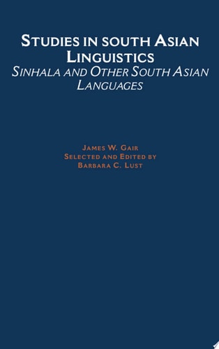 Studies in South Asian Linguistics Sinhala and Other South Asian Languages
