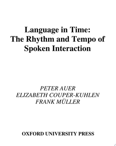Language in Time The Rhythm and Tempo of Spoken Interaction