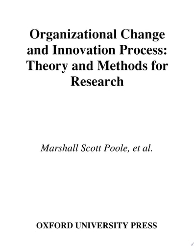 Organizational Change and Innovation Processes Theory and Methods for Research