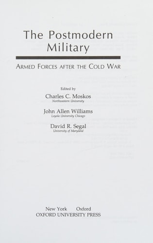 The Postmodern Military Armed Forces After the Cold War