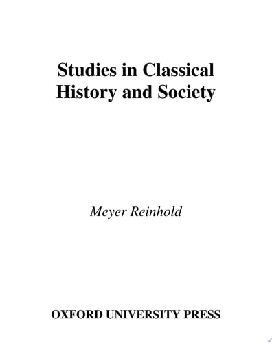 Studies in Classical History and Society