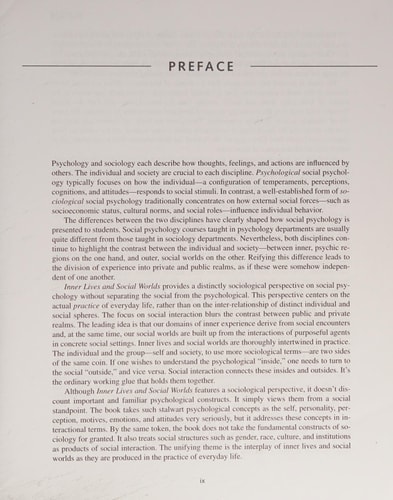 Inner Lives and Social Worlds Readings in Social Psychology