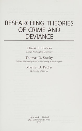 Researching Theories of Crime and Deviance