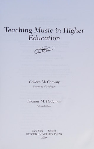 Teaching Music in Higher Education