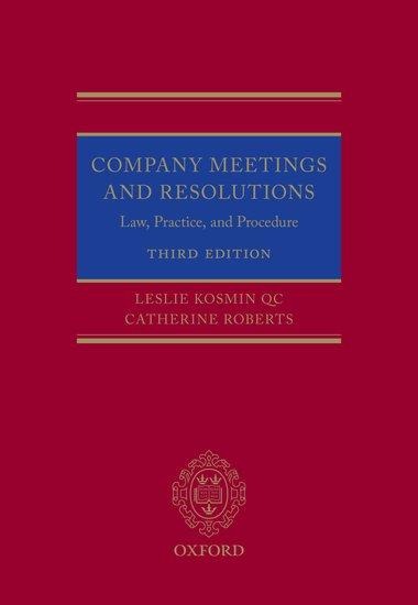 Company Meetings and Resolutions: Law, Practice, and Procedure