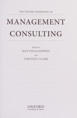 The Oxford Handbook of Management Consulting