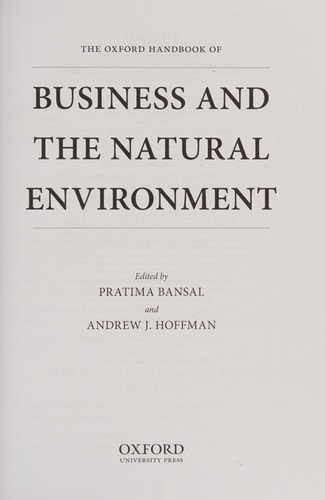 The Oxford Handbook of Business and the Natural Environment