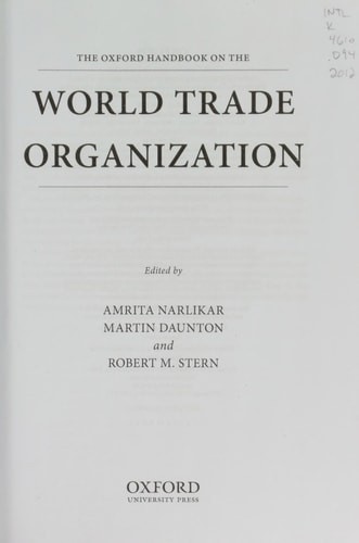 The Oxford Handbook on The World Trade Organization