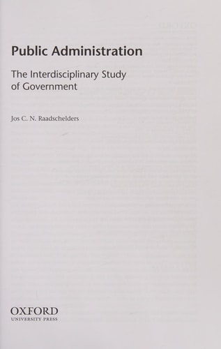 Public Administration The Interdisciplinary Study of Government