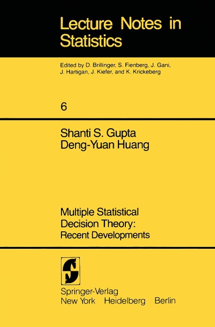 Multiple Statistical Decision Theory: Recent Developments: Recent Developments