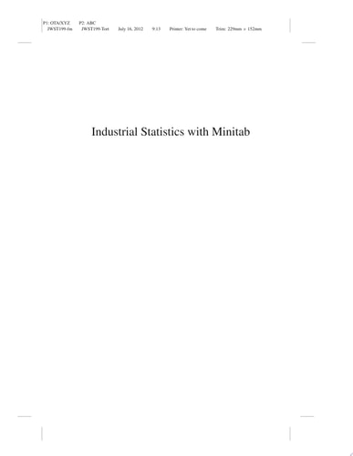 Industrial Statistics with Minitab