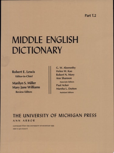 Middle English Dictionary