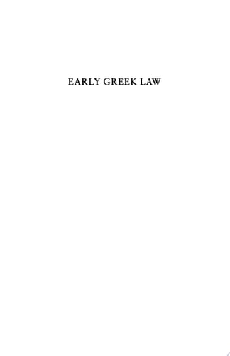 Early Greek Law