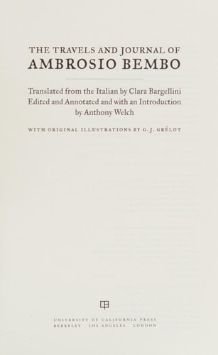 The Travels and Journal of Ambrosio Bembo