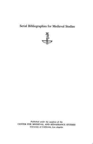 Serial Bibliographies for Medieval Studies