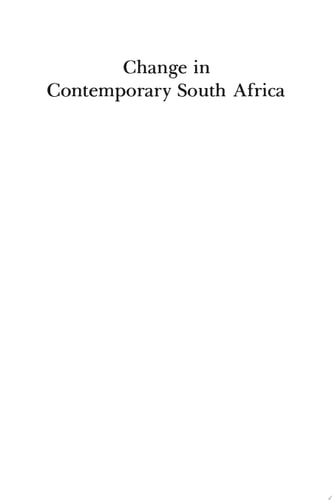 Change in Contemporary South Africa