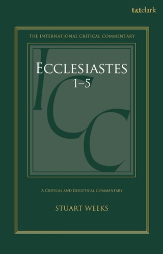 Ecclesiastes 1-5 A Critical and Exegetical Commentary