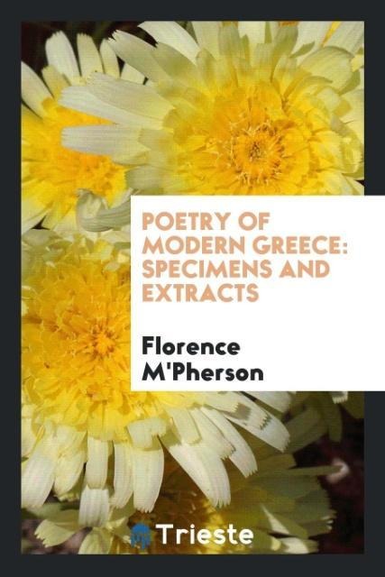 Poetry of Modern Greece: Specimens and Extracts