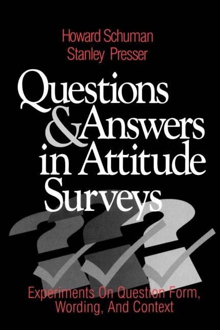Questions and Answers in Attitude Surveys: Experiments on Question Form, Wording, and Context
