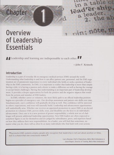 Leadership Essentials for Emergency Medical Services