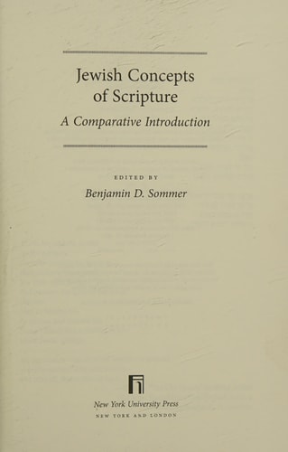 Jewish Concepts of Scripture A Comparative Introduction