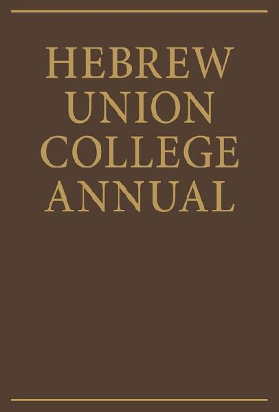 Hebrew Union College Annual: Volume 80