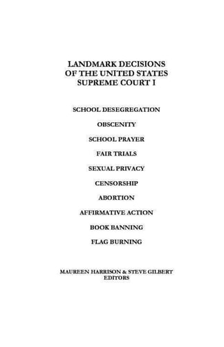 Landmark Decisions of the United States Supreme Court
