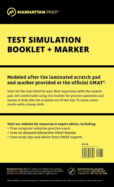 Manhattan Prep GMAT Test Simulation Booklet
