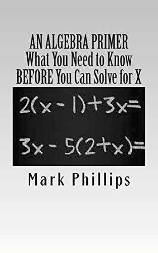 An Algebra Primer What You Need to Know Before You Can Solve for X