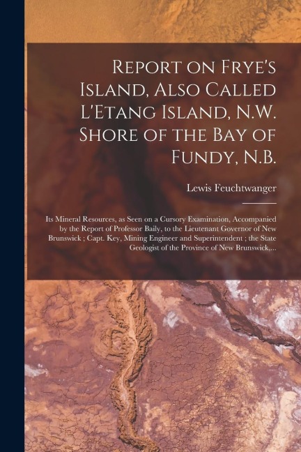 Report on Frye's Island, Also Called L'Etang Island, N.W. Shore of the Bay of Fundy, N.B. [microform]: Its Mineral Resources, as Seen on a Cursory Exa