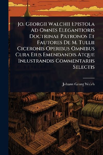 Jo. Georgii Walchii Epistola Ad Omnes Elegantioris Doctrinae Patronos Et Fautores De M. Tullii Ciceronis Operibus Omnibus Cura Eius Emendandis Atque Inlustrandis Commentariis Selectis