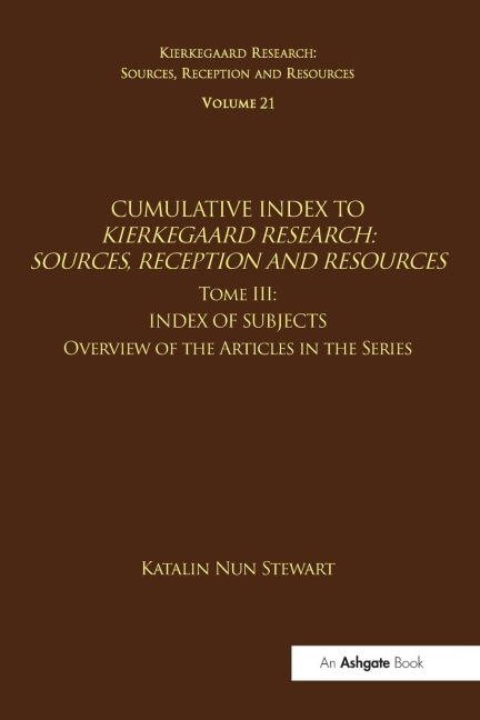 Volume 21, Tome III: Cumulative Index: Index of Subjects, Overview of the Articles in the Series