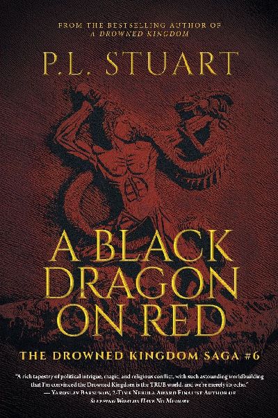 A Black Dragon on Red