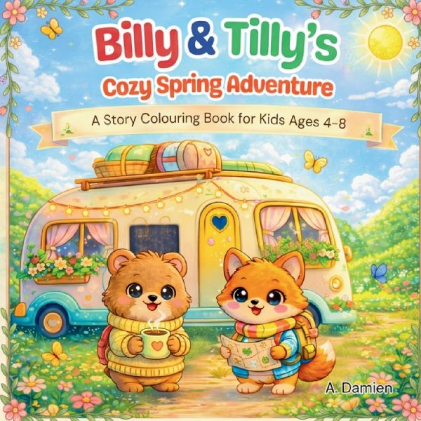 Billy and Tillis Cozy Spring Adventure - A Story Colouring Book for Kids Ages 4-8