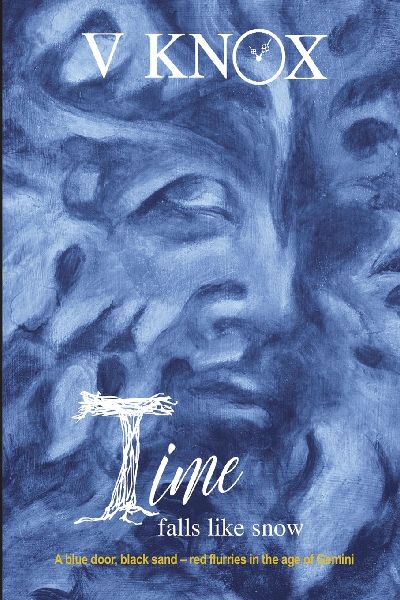 Time Falls Like Snow: A blue door, black sand - red flurries in the age of Gemini