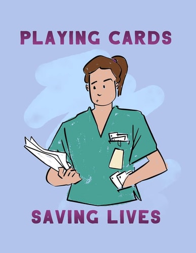 Playing Cards And Saving Lives Sarcastic Adult Coloring Book For Registered Nurses Who Play Card Games