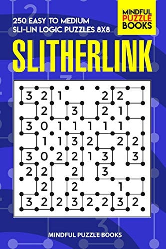 Slitherlink 250 Easy to Medium Sli-Lin Logic Puzzles 8x8