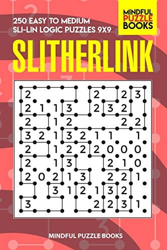 Slitherlink 250 Easy to Medium Sli-Lin Logic Puzzles 9x9