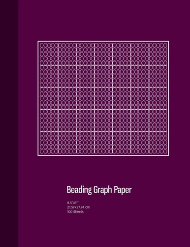 Beading Graph Paper Peyote Stitch Graph Paper, Seed Beading Grid Paper, Beading on a Loom, 100 Sheets, Purple Cover (8.5"x11")