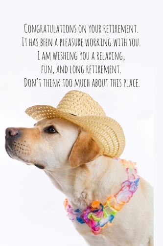 Congratulations on Your Retirement. It Has Been a Pleasure Working with You. I Am Wishing You a Relaxing, Fun, and Long Retirement Funny Retirement Gift for Coworker / Colleague That Is Going to Retire to Enjoy Pension and Happy Life Dog Lover