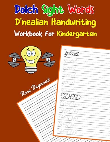 Dolch Sight Words D'nealian Handwriting Workbook for Kindergarten Practice Dnealian Tracing and Writing Penmaship Skills