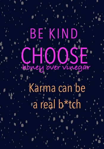 Be Kind Choose Honey Over Vinegar Karma Can Be a Real B*tch